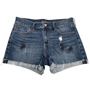 Abercrombie & Fitch Distressed Denim Shorts with Cuffed Hem Size 25
